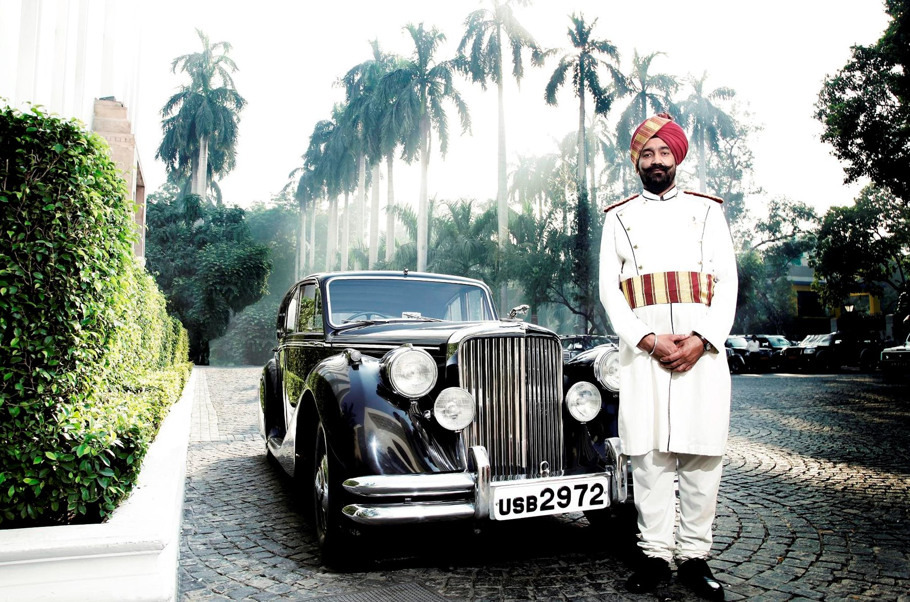 NORTH INDIA - The Imperial Delhi North India Jaguar At The Main Porch