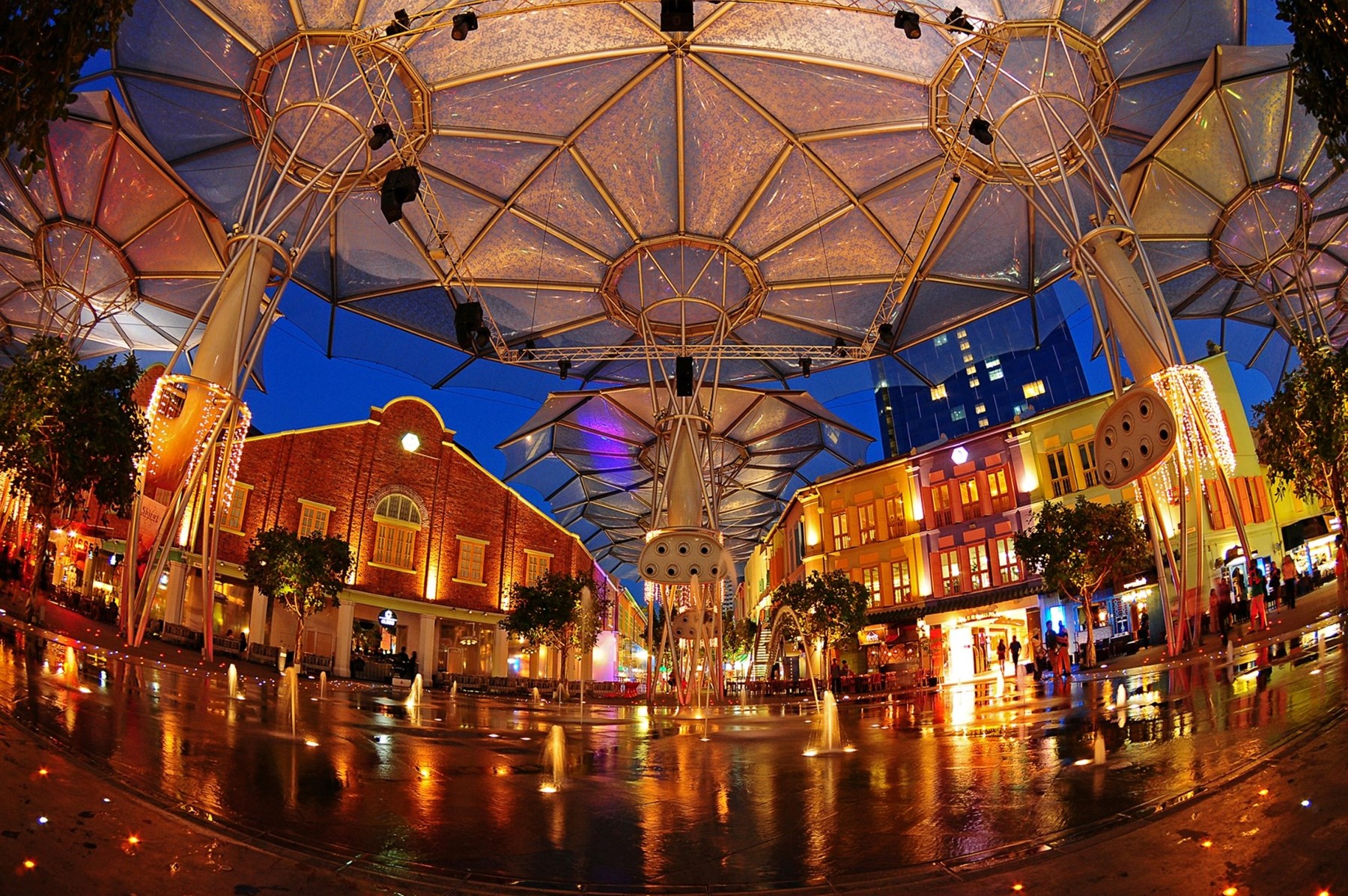 SINGAPORE Night Scene In Clarke Quay