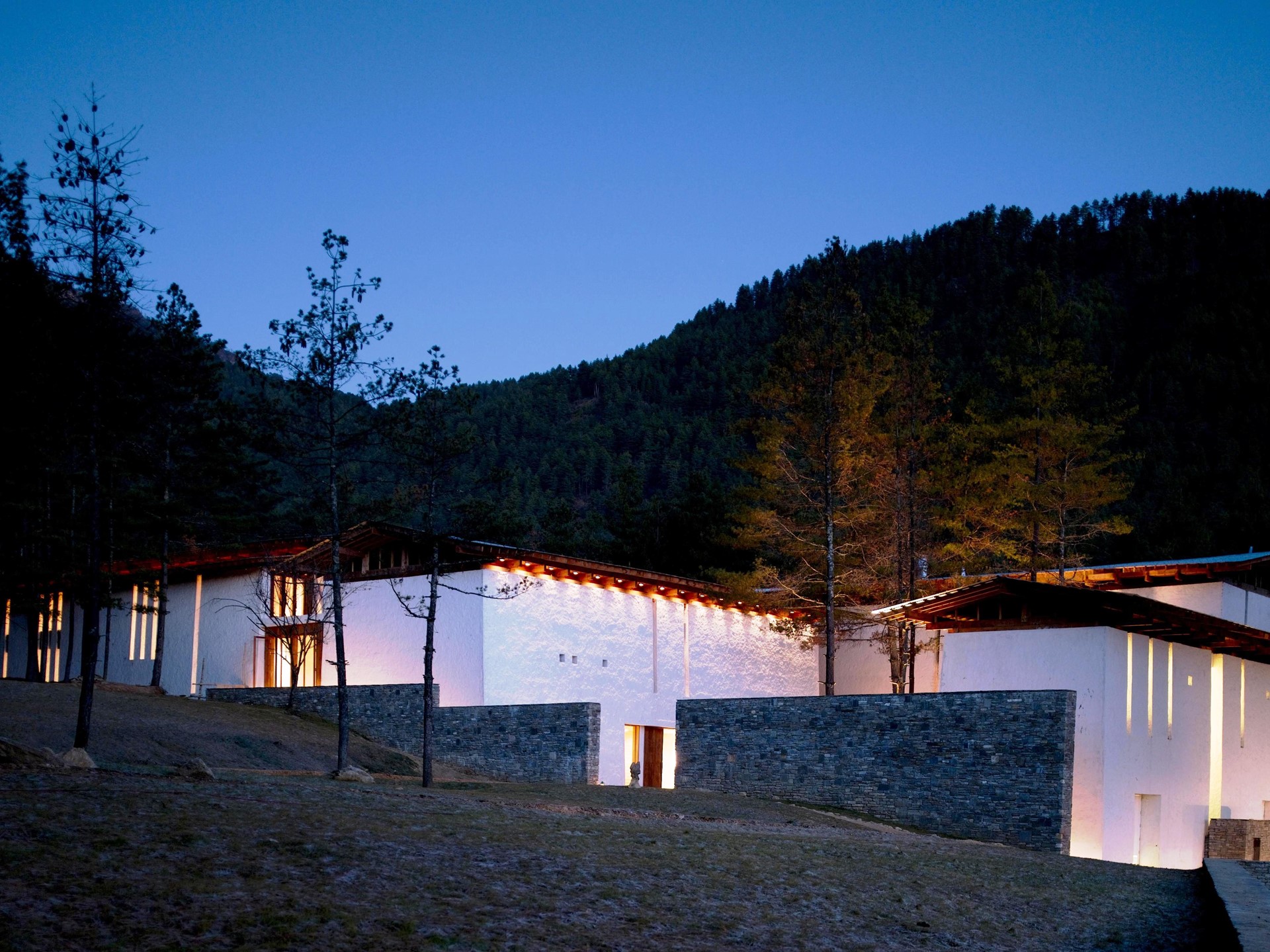 Amankora Thimphu Exterior Night Bhutan