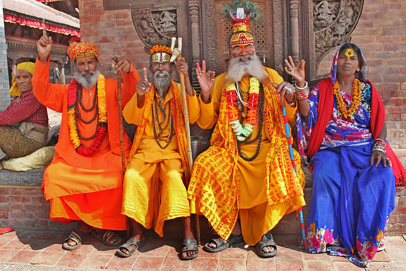 NEPAL Nepal Kathmandu Durbar Square Sadhus