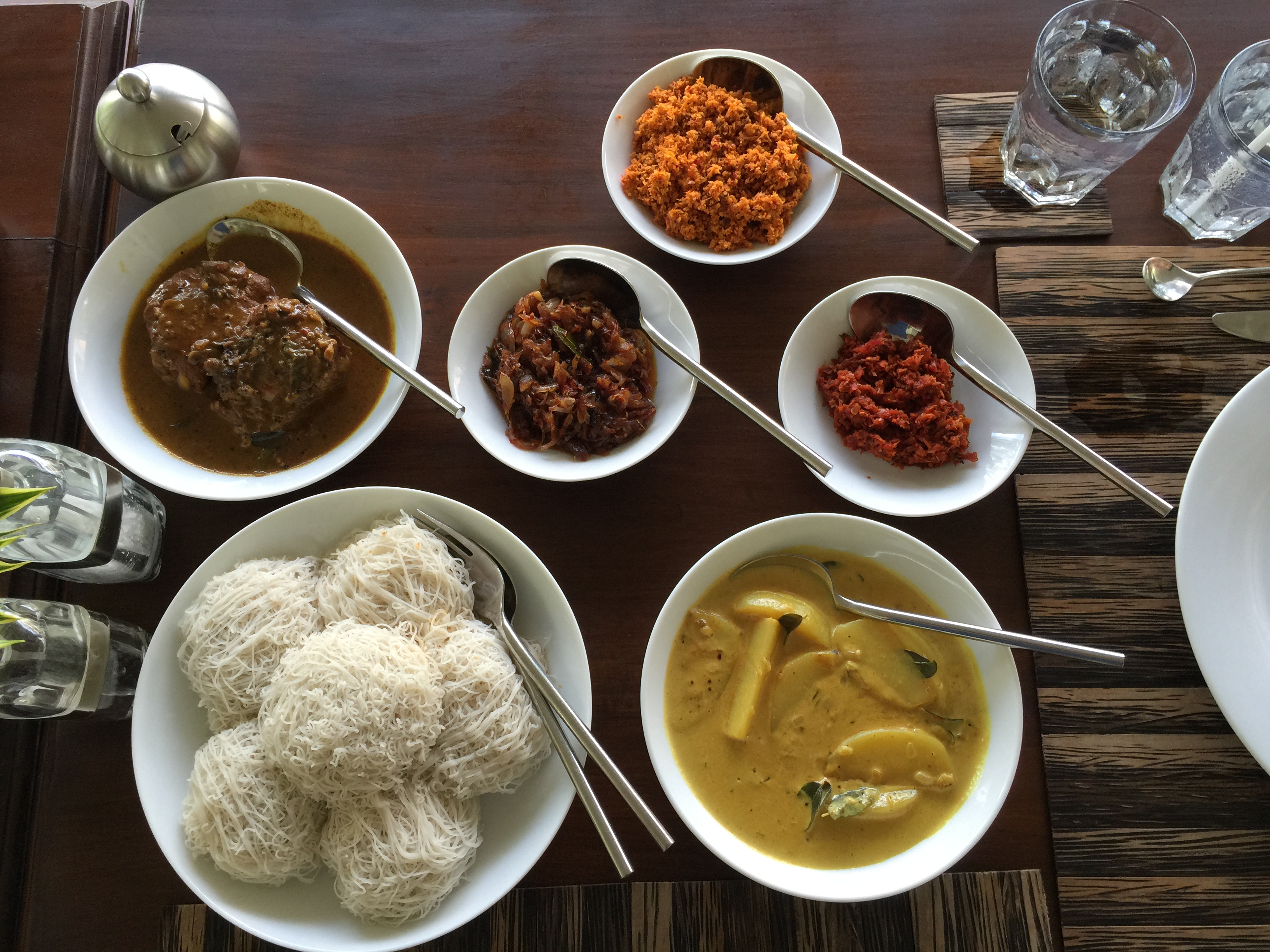 SRI LANKA - Traditional Sri Lankan Breakfast Rock Villa Bentota Sri Lanka