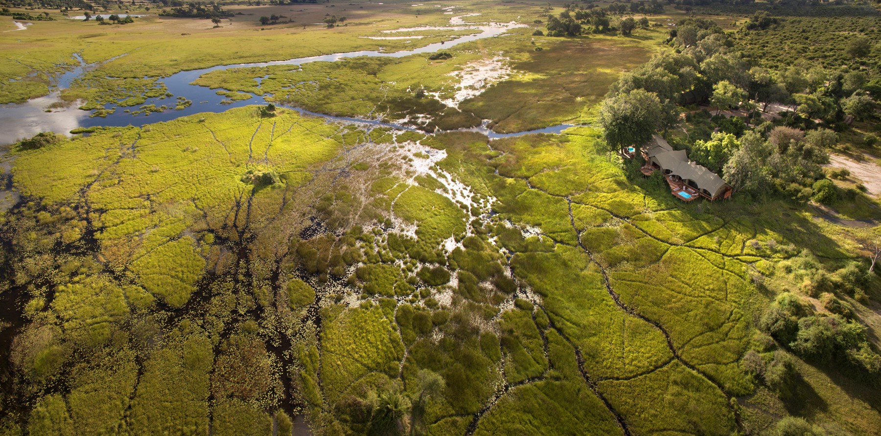 Botswana Duba Plains Camp Okavango Delta Dubaplains Dubaplainssuites Panoramaaerial