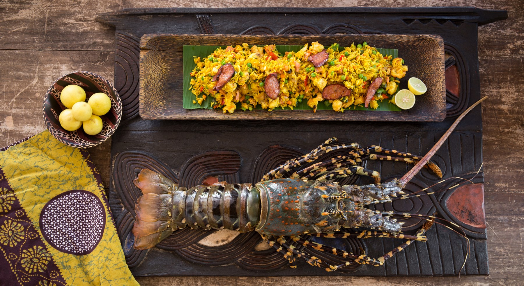 Mozambique Anantara Bazaruto Spiced Lobster With Chorizo Rice