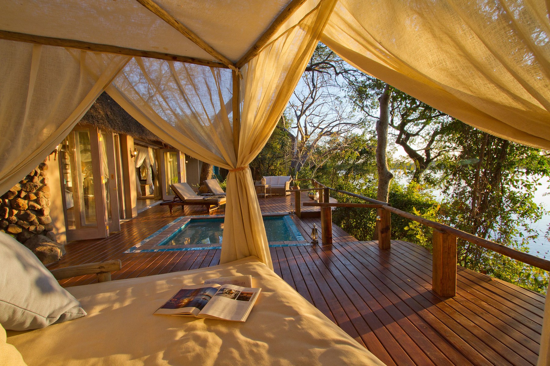 Zambia Tongabezi Lodge Victoria Falls Honeymoon House Daybed