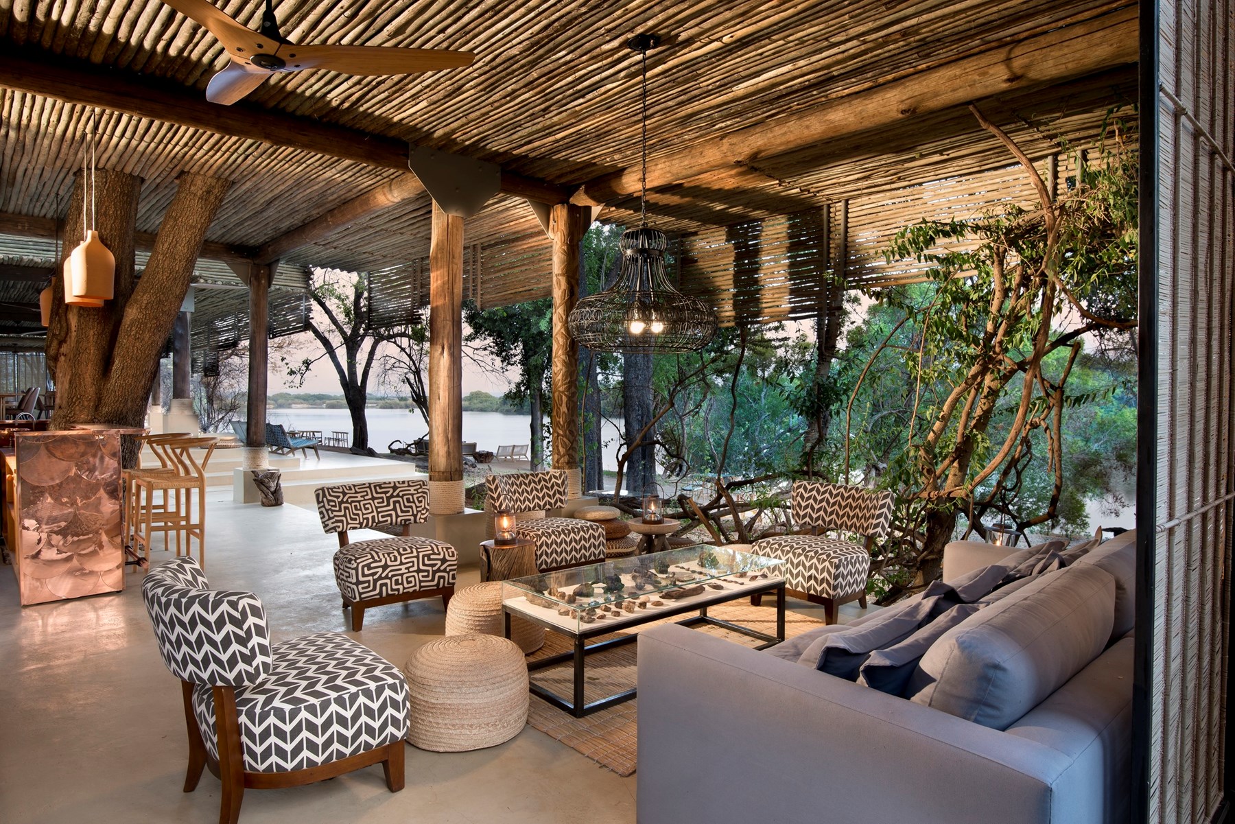 Zimbabwe Matetsi River Lodge Victoria Falls Matetsi River Lodge Lounge Area 1