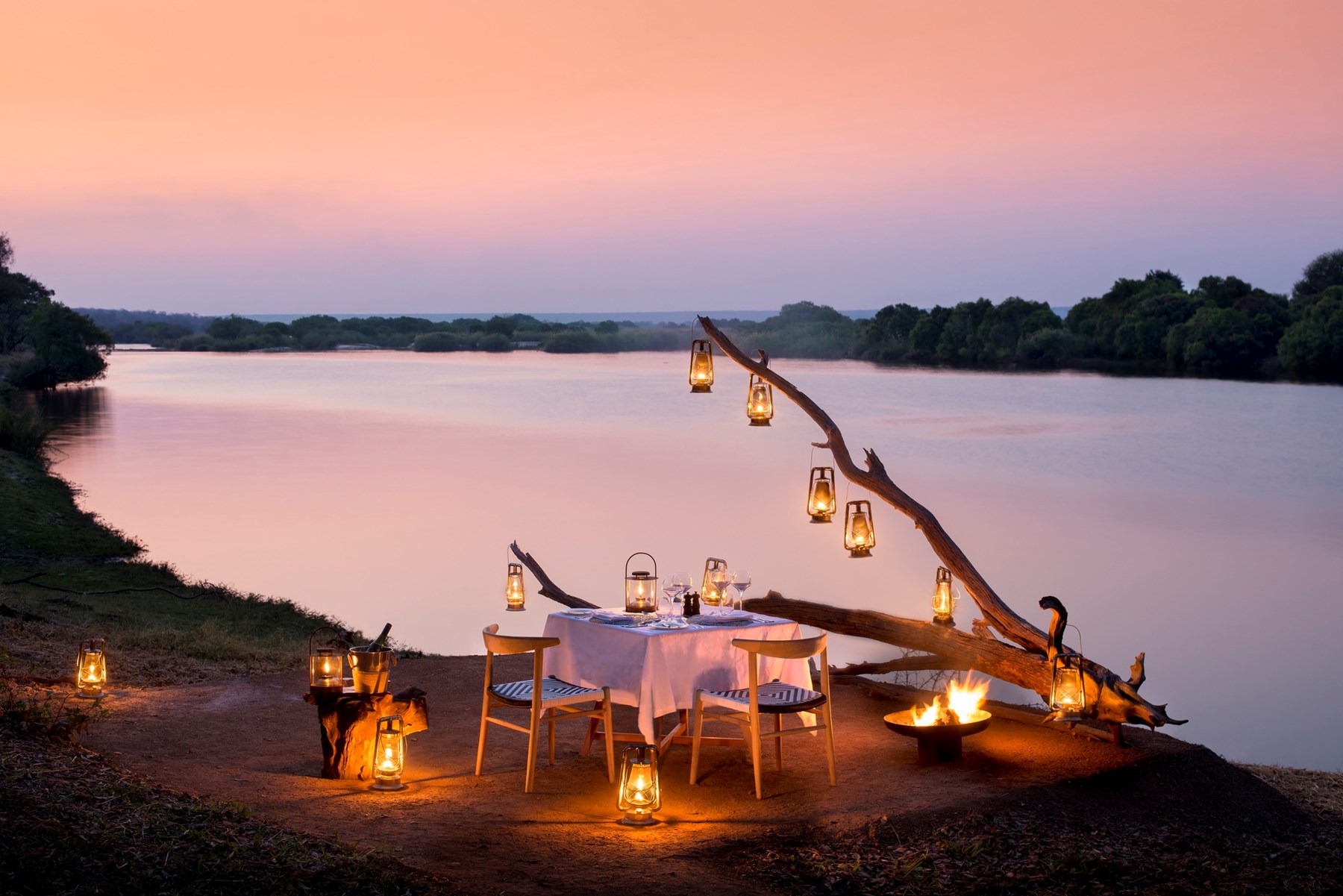 Zimbabwe Matetsi River Lodge Victoria Falls Matetsi River Lodge Private Dining