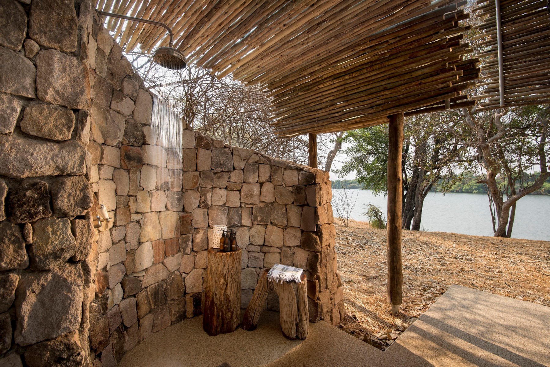 Zimbabwe Matetsi River Lodge Victoria Falls Matetsi River Lodge Suite Outdoor Shower