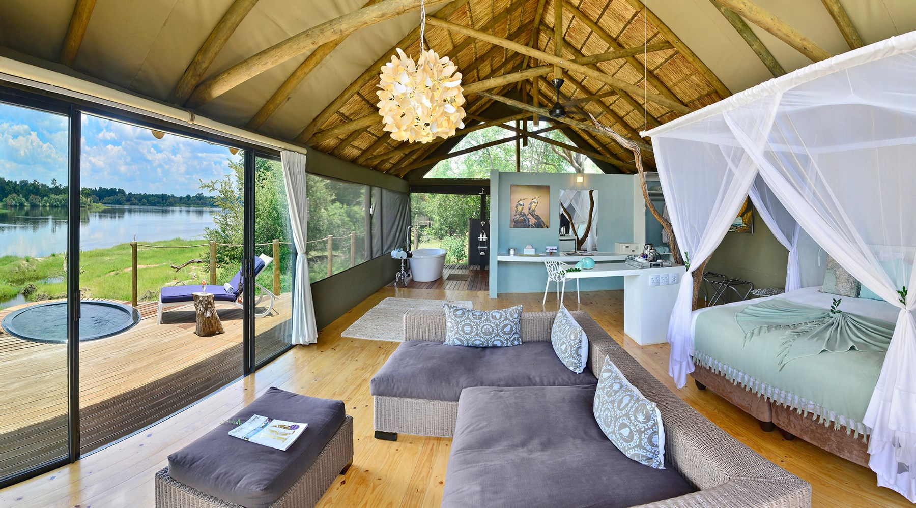 Zimbabwe Victoria Falls River Lodge Victoria Fallsluxury Tent Spacious Open Plan Private Deck With Plunge Pool And Spectacular Views Over The River