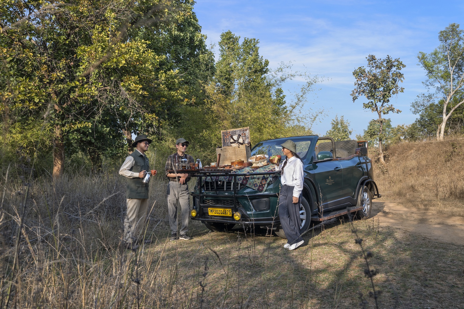 Bonnet Brakfast on Jungle Safari, Oberoi Vindhyavilas, Bandhavgarh, North India.jpg