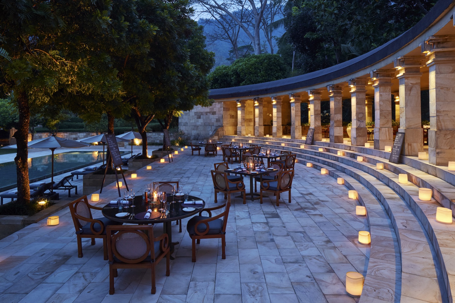 Amanjiwo, Indonesia - Pool Club Bistro Dinner.jpg