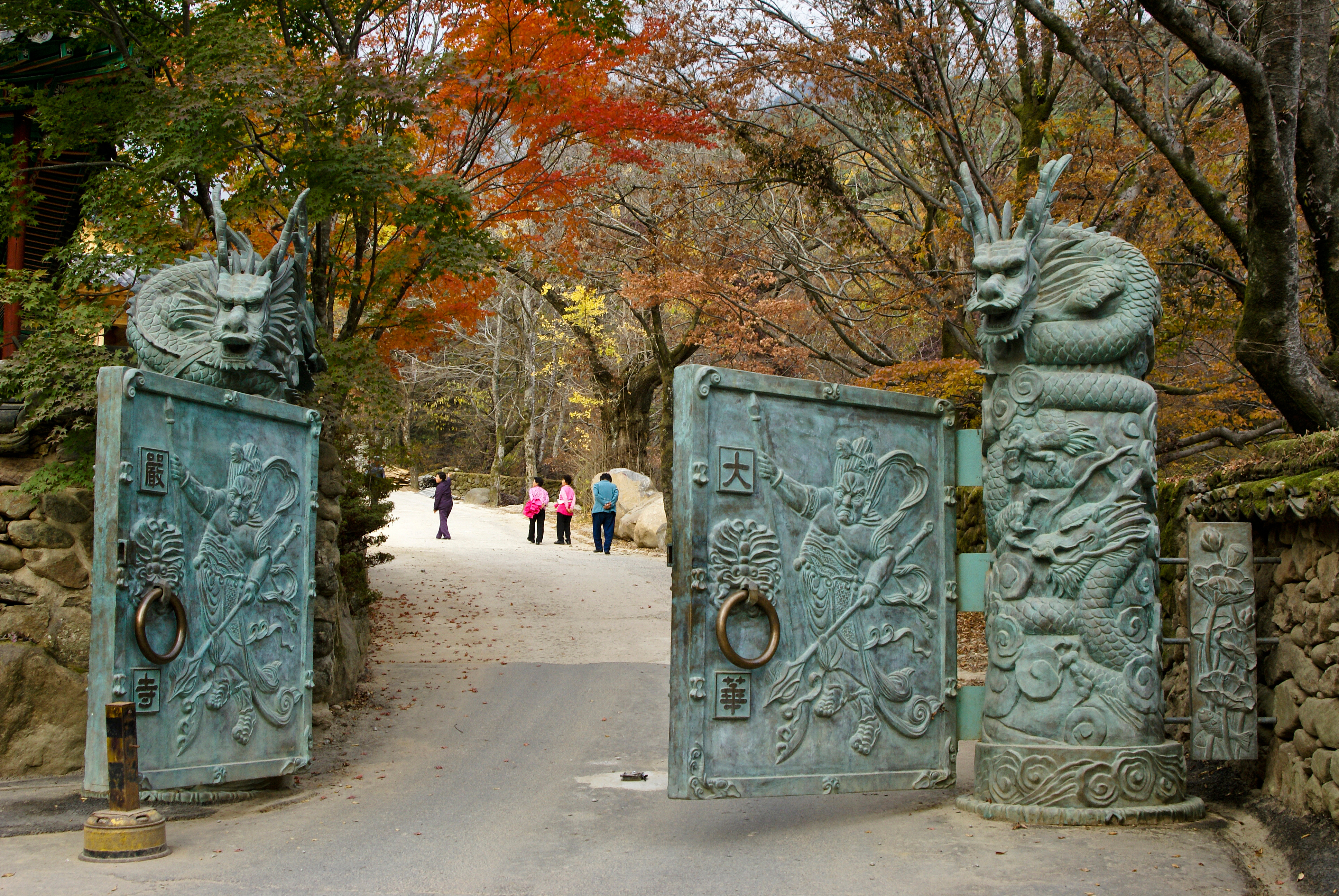 Bronze gate to Hwaeomsa Buddhist temple, Jirisan National Park, South Korea.jpeg